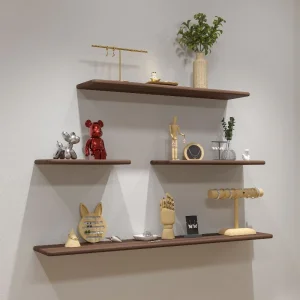 Solid Mahogany Wood Modern Chic Design Floating Wall Book Shelf