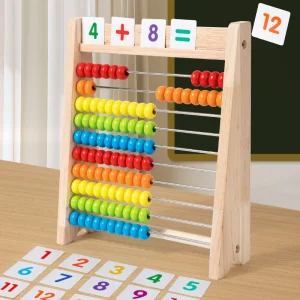 Wooden Abacus for Kids Educational Preschool Math Learning Toy for Baby Age Range Math Manipulatives Games