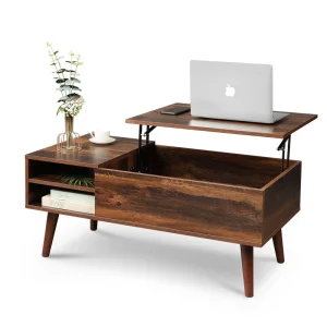 Modern Wood Multi-Function Height Adjustable Lift Top Coffee Tables