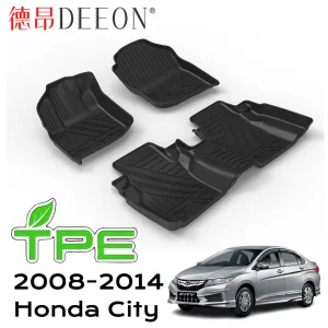 Alfombrilla de coche Deeon para 2008-2014 Honda City TPE 3D ecológica, impermeable y antideslizante
