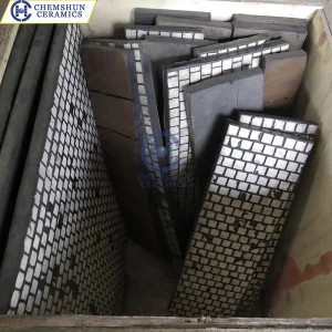 Alumina Ceramic Wear Plate Chute Rubber Composite Plate Steel Backed Ceramic Liner
