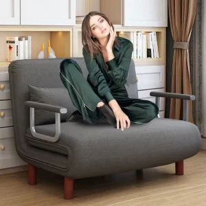 Modern Grey Convertible Sofa Bed
