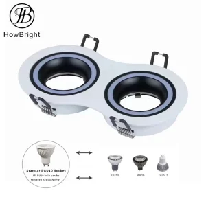High Quality Industrial GU10 Aluminum Indoor Ceiling Recessed Down Light Fixture GU10 Housing for Project Use