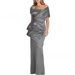 Sophisticated Flowy Fashion Gown Floor Length Wedding Guest Wear