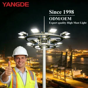 Luz de mástil alto LED con sistema de elevación