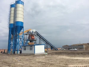 Hzs25/Hzs35/Hzs50 Mini Portable Ready-Mix Concrete Mixing Plant with Twin-Shaft Mixer