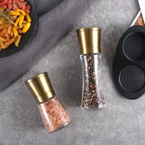 ODM Gold Pepper Grinder Set with Glass Jar