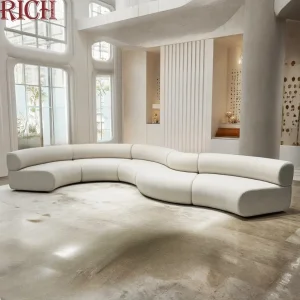 Modern Hotel Wedding Event Velvet Fabric Sectional Modular Couch Set Leisure Sofa