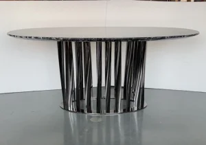 Stylish Aluminium Frame Natural Dining Set for Modern Living Rooms