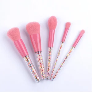 Transparent Handle Makeup Brush Set 5PCS
