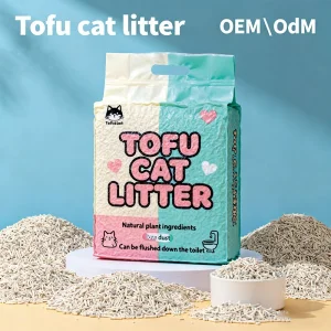 Producto para mascotas arena para gatos libre de polvo, arena natural de planta, ligera, biodegradable y ecológica, arena para gatos de tofu