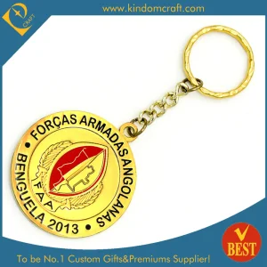 High Quality Custom Logo Promotional Souvenir Gold Metal Car Keychain Keyring