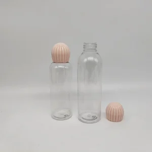 50ml 30ml Transparent Clear Custom Toner Lotion Pet Bottle Packaging Beauty Pink Cap