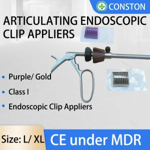 High Precision Articulating Endoscopic Clip Appliers with Polymer &amp; Titanium Ligating Clips