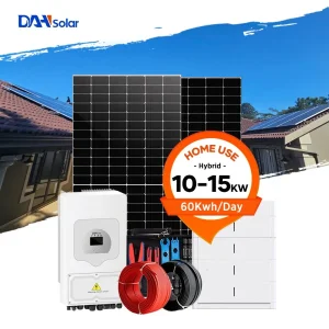 مجموعات الطاقة الشمسية السكنية داه 15kw 20kw 50kw 10kw نظام الطاقة الشمسية الكامل الهجين