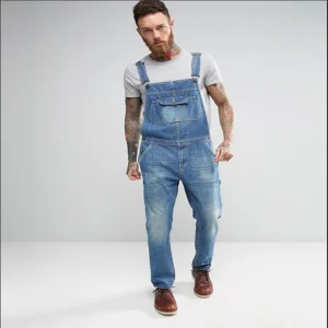 New Denim Overalls Slim Fit Men′ S Trousers