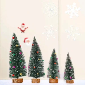 2025 Desktop Colorful Pine Needles Sprinkled with Powder Mini Christmas Tree Decorations