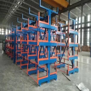 Heavy Duty Manual Crank Cantilever Rack Roll out Storage System for Steel Plate Mold and Long Material Storage