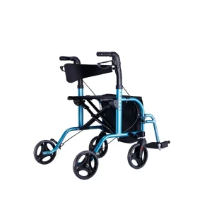 Aluminum Walker Rollator/ Cane Holder With seat For Disable and Elderly