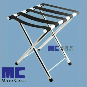 Heavy-Duty Folding Luggage Rack with Nylon Straps - Premium Stainless Steel Frame