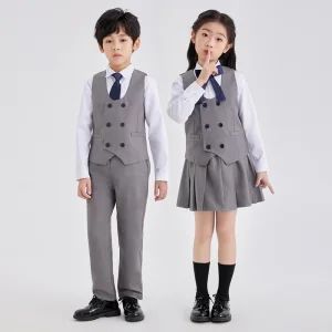 Traje formal de chaleco para niños y niñas, disfraz de actuación