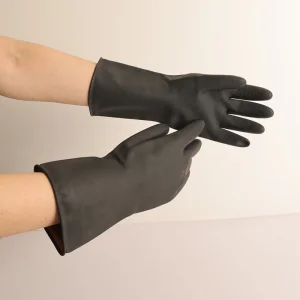 CE En 388 Industrial Latex Gloves Chemical Resistant Gloves Black Latex Gloves