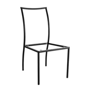 Custom matte black metal dining chair frame