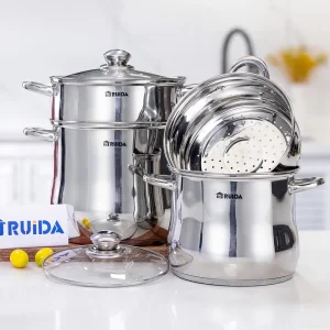 Wholesale Stainless Steel Pasta Pot Casserole Vegetable Basket Steamer Couscous Pot