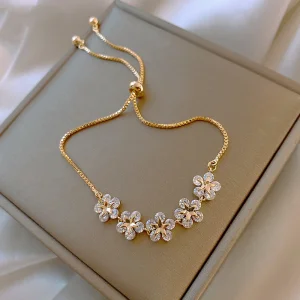 Petal Bracelet Female Five Flowers Star