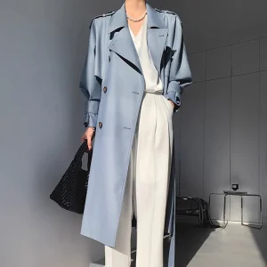 2026 Winter Women Luxury Trench Coat Fashionable Winter Warm Long Coat with Turn Down Collar