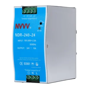 NVVV 240W 24V NDR-240-24 AC/DC Industrial DIN Rail Power Switching Power Supply 10A CE Rohs ISO9001 CCC 6 Years  201 - 300W