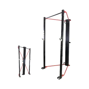 Adjustable Wall-Mounted Fitness Equipment Power Cage with Folding Squat Rack for Functional Garage