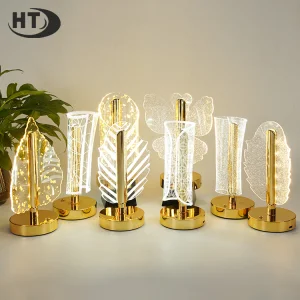 Rechargeable Touch Control Desk Lamp 3000-6000K Dimmable Cordless LED Table Lamp Gold Metal Night Light Restaurant Bedroom Bar