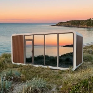 Lujo Moderno Prefabricado Moderno Envío Modular Inteligente Cabaña Cápsula de Manzana