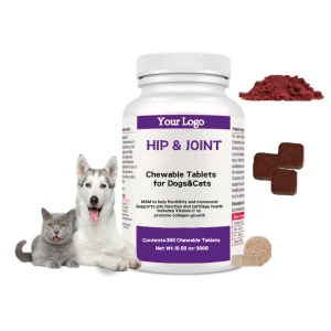 Effective Chewable Tablets for Cats and Dogs Hip &amp; Joint, Pet Health Supplements Support Mobility, Glucosamine Msm