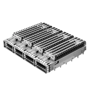 2-2170747-2 Light Pipe Press-Fit Through Hole EMI Shield Housing 1x4 SFP+ Cage With Heat Sink