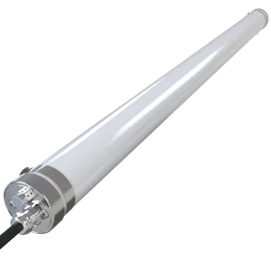 NSF Certified IP69K IK10 LED Tri-proof Light for Food Processing, 316 Stainless Steel PMMA Anti-corrosion Tubular Light