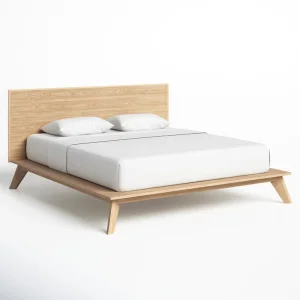Cama de dormitorio individual de tamaño king de roble macizo