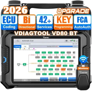 VEDIAGTOOL New VD80 BT Auto Professional Locksmith Tools Car Key Programming All in One Diagnostic Scanner Tool As XTOOL D8W