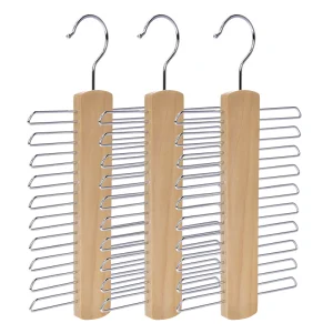 Natural Wood Multifunctional Accessories Hangers for Ties and Belts