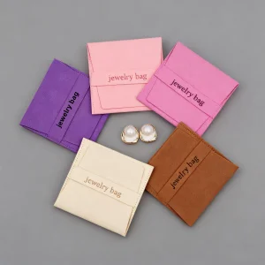 Wholesale Custom Logo Microfiber Velvet Pouches Envelope Style Jewelry Container for Gift Packaging