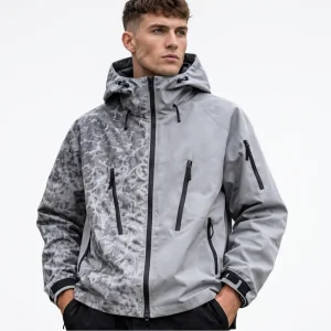 Custom Sporty Summer Clothing Manufacturer Plain Dyed Patchwork Thermochromic Heat Reactive Water Reactive Hooded Racer Jacket