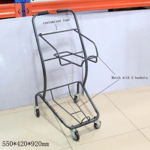 Australia-Style Foldable Metallic Shopping Trolley/Toy Cart with Steel Mechanism Unfolding Feature 2 Baskets Power Coating