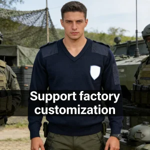 Premium Wool-Blend Security V-Neck Sweater Custom Professional Security Apparel Manufacturer in China Tactical Sweater