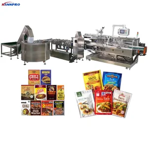 Automatic Sorting Cartoning Line 20g Seasoning Packets Powder Stick Sachet Packing Machine