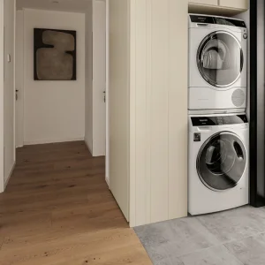 Luxury Design Plywood Compact Laundry Room Cabinet in Wall Bathroom Laundry Cabinet and Washing Machine Storage for Modern Apartment Use