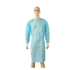 Level 2 Disposable SMS Waterproof Medical Isolation Gown Fluid-Resistant Nonwoven Protective Gown