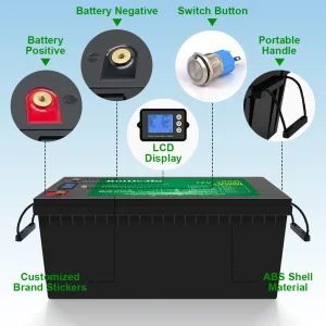 12V 20Ah 50Ah 100Ah 200Ah 300Ah 400Ah Smart BMS Waterproof IP67 Grade A Cell LifePo4 LFP Battery Pack Lithium Solar Batteries