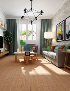 Full Glazed Polished Wood Look Anti-Slip Bathroom Living Room Tile