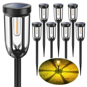 Solar Lights Outdoor Waterproof - 2-in-1 Solar Powered Ground Lights Outdoor Solar Disk Light Landscape Light for Deck Step Patio Yard Pathway Walkway Driveway